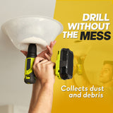 Hole Saw Dust Bowl, for Installing Recessed Lights and Works with All Hole Saws