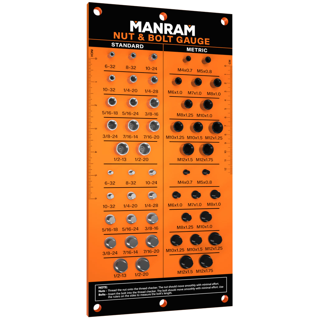 Nut & Bolt Thread Checker - Bolt Size and Thread Gauge Standard